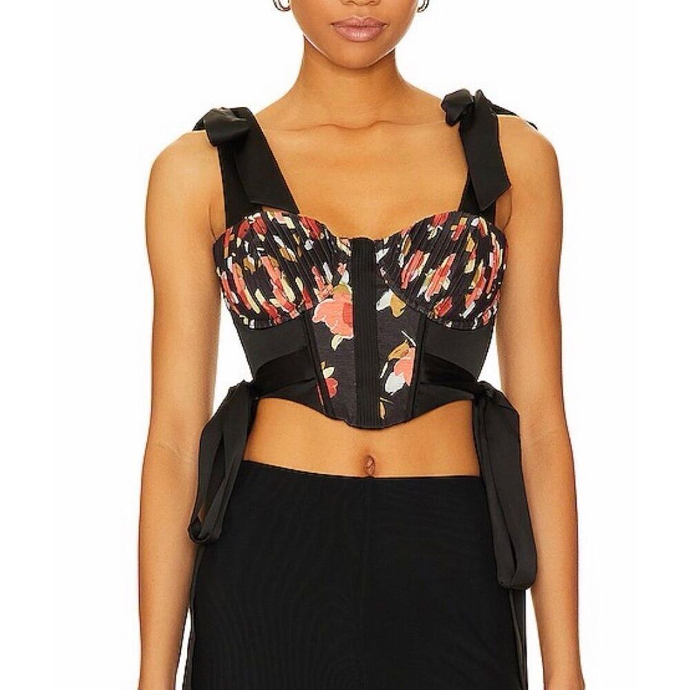 For Love & Lemons Eugene Bustier Top | Black in Small